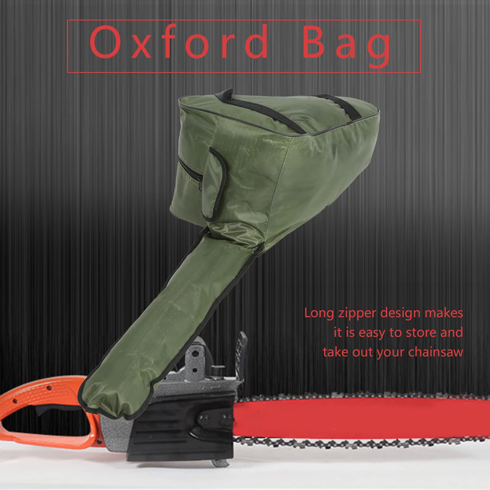 Kettensägentasche aus Oxford-Stoff, Universal Tragbar, Wasserdicht, 22 Zoll, Grün