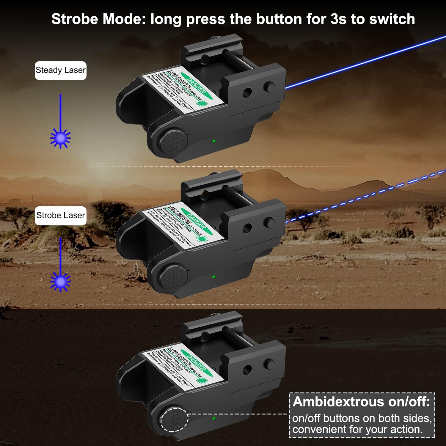 LIGHTWIN Red/Green/Blue Laser Sight, Aluminum Ultra Low Profile Compact Picatinny Mount Laser Dot Sight, Strobe Mode Available, Magnetic USB Rechargeable Beams for Taurus G2c G2s G3 G3c