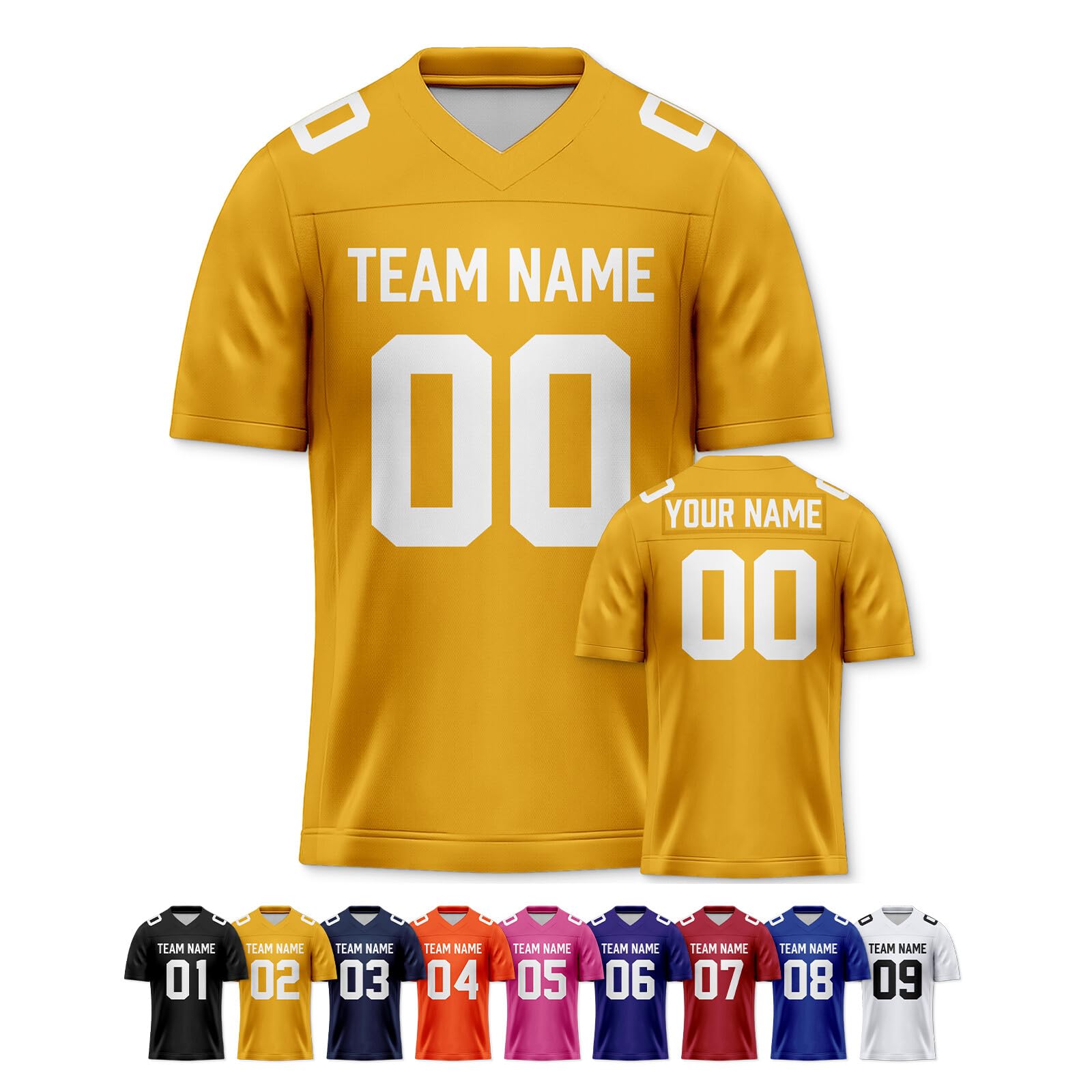 Custom Replica Football Jersey with Name Number Logo