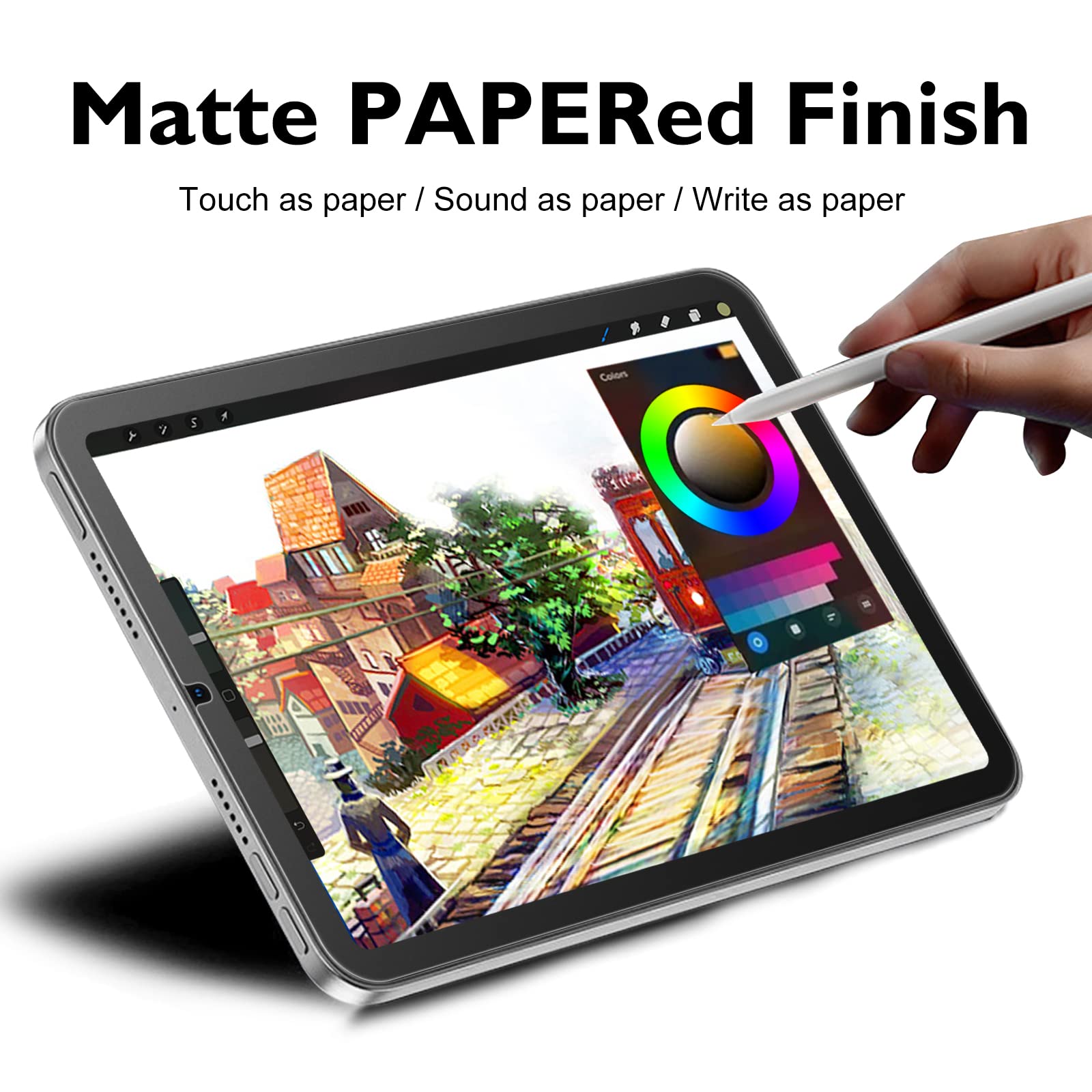 Esanik Feel like Paper szkło pancerne do iPada mini 7 generacji (A17 Pro 2024) / iPad Mini 6 (2021) folia ochronna 8,3 cala, twardość 9H, matowe szkło ochronne (2 sztuki)