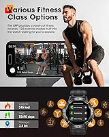 Vista 3 de Relojes inteligentes para hombres, reloj inteligente militar con llamadas Bluetooth, rastreador de actividad física impermeable con frecuencia