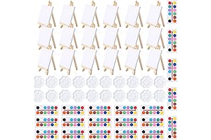 80 Piece Kids Watercolor Paint Party Art Supplies Set: 20 Mini Canvas,...