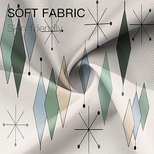 Miniatura 3 de Cortina de ducha de mediados de siglo, moderno, abstracto, patrón geométrico atómico de explosión de estrellas para los años 50, accesorios de