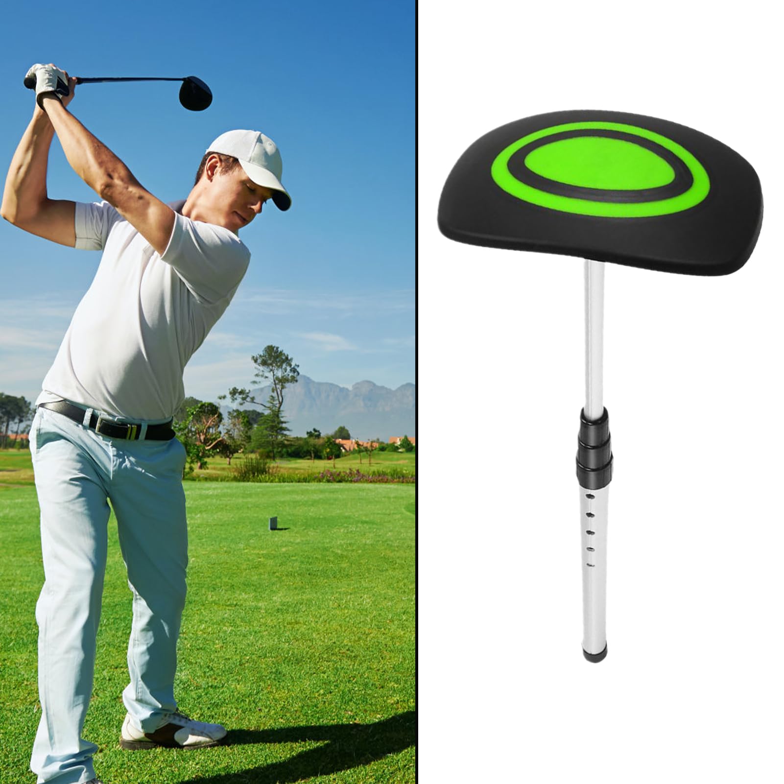 Brazo de Soporte para Viajes de Golf, Varilla Telescópica Refuerzo Equipo Deportivo, Incluye Funda, Amortiguación y Protección Deportiva para Hombre y Mujer
