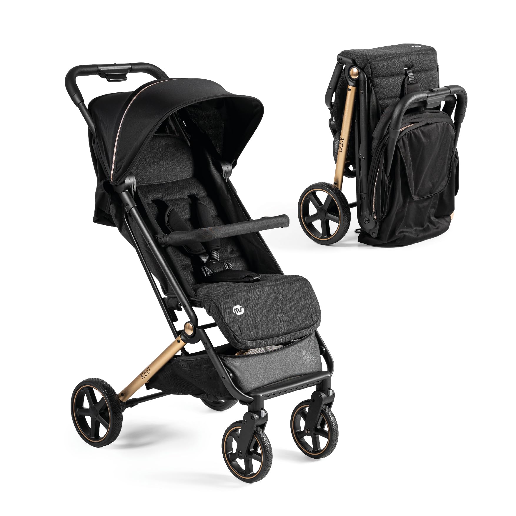 MS BabyWorld – Keo – Silla de paseo ligera hasta 22 kg | Capota extensible | Plegado tipo libro | Ultraligera y compacta | Ruedas grandes