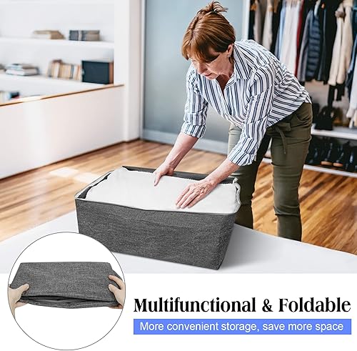 Miniatura 5 de Bolsas de almacenamiento extra grandes de 105 litros, plegables para manta de edredón, organizadores de armario y contenedores de almacenamiento