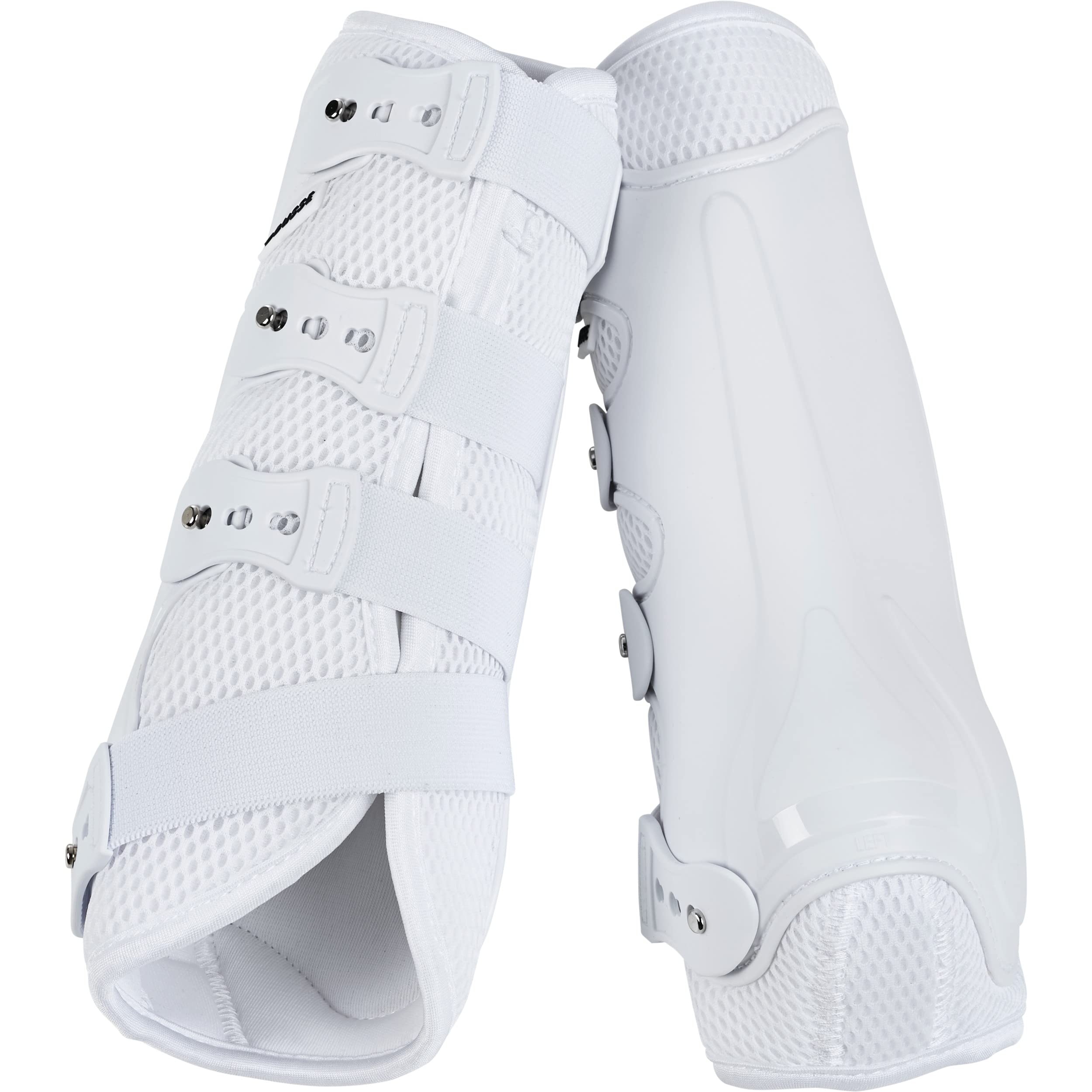 Busse Gamaschen Dressage-PRO-MESH weiß Dressurgamasche stabile Hartschale