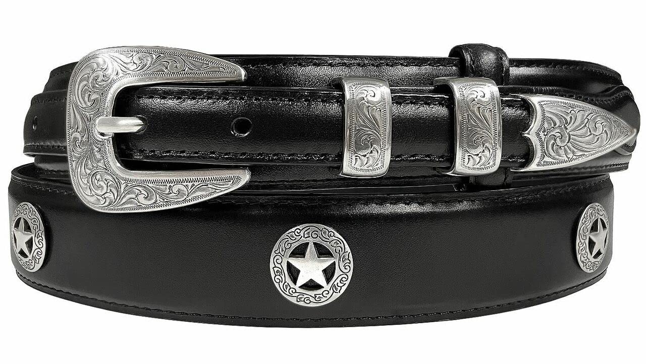 Belts.com Western Buckle Belt Oil Tanned Genuine Leather Ranger Belt 1-3/8"(35mm) Taper to 3/4"(19mm) Wide-Multiple choices