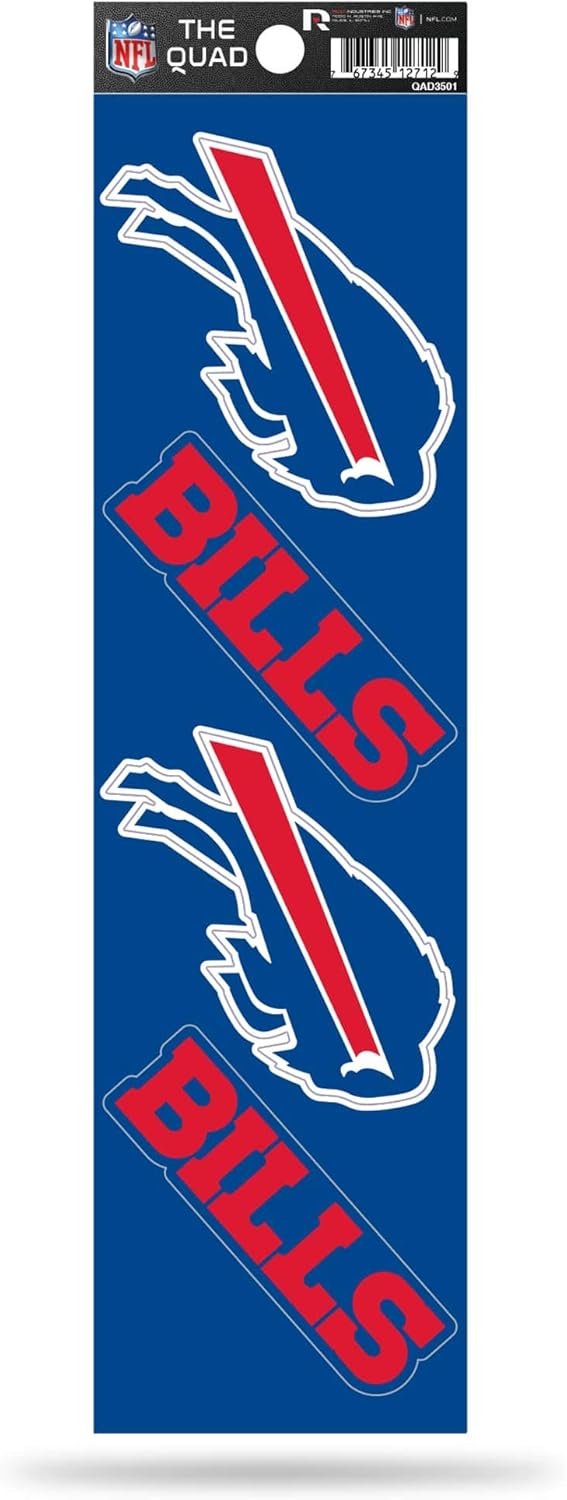 NFL Football Quad Decal 3" x 12" Quad Decal - (4) Decals