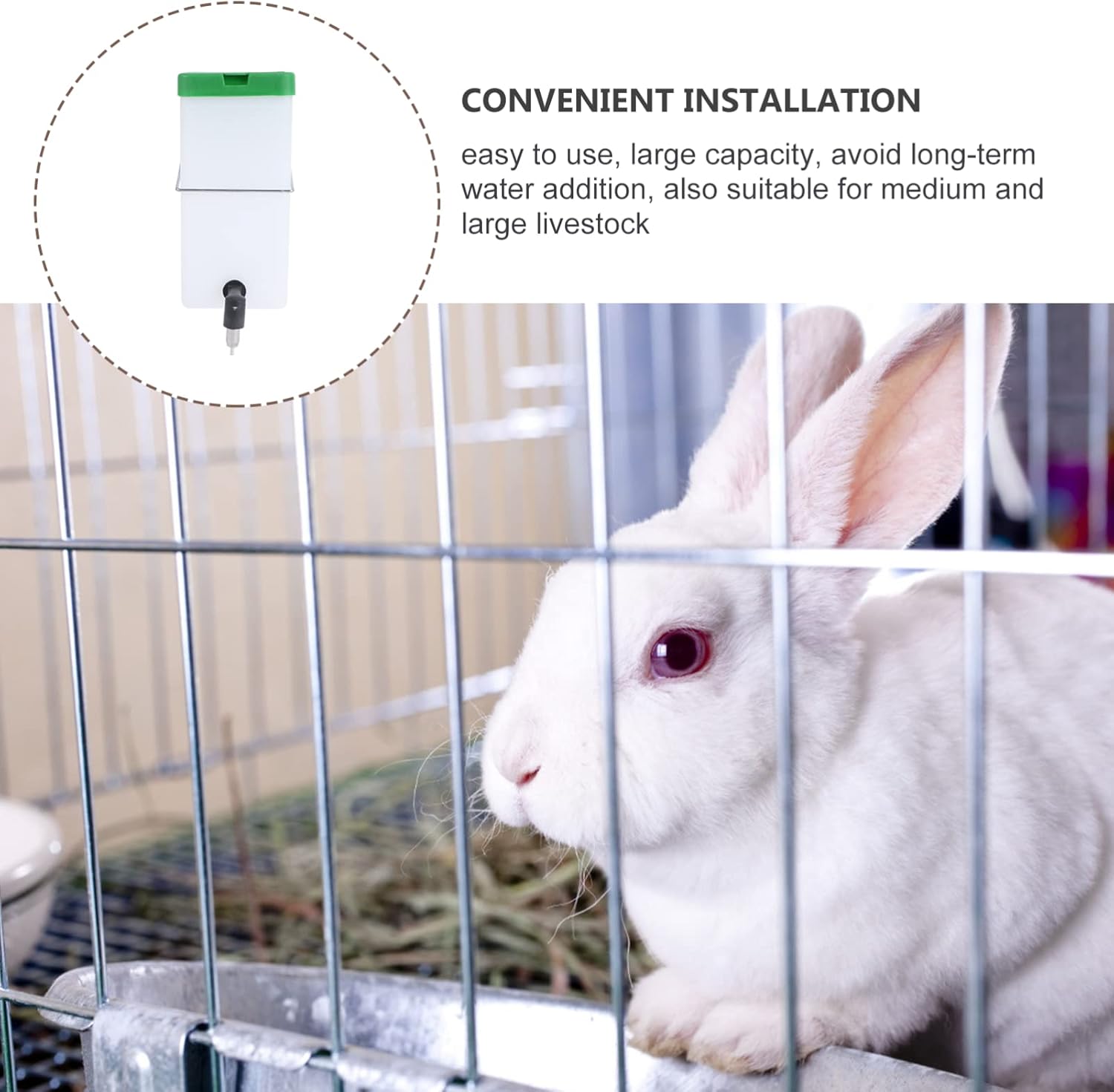 Angoily 3pcs Automatic Rabbit Water Feeder Plastic Pet Water Dispenser Safe Drinking Bowl