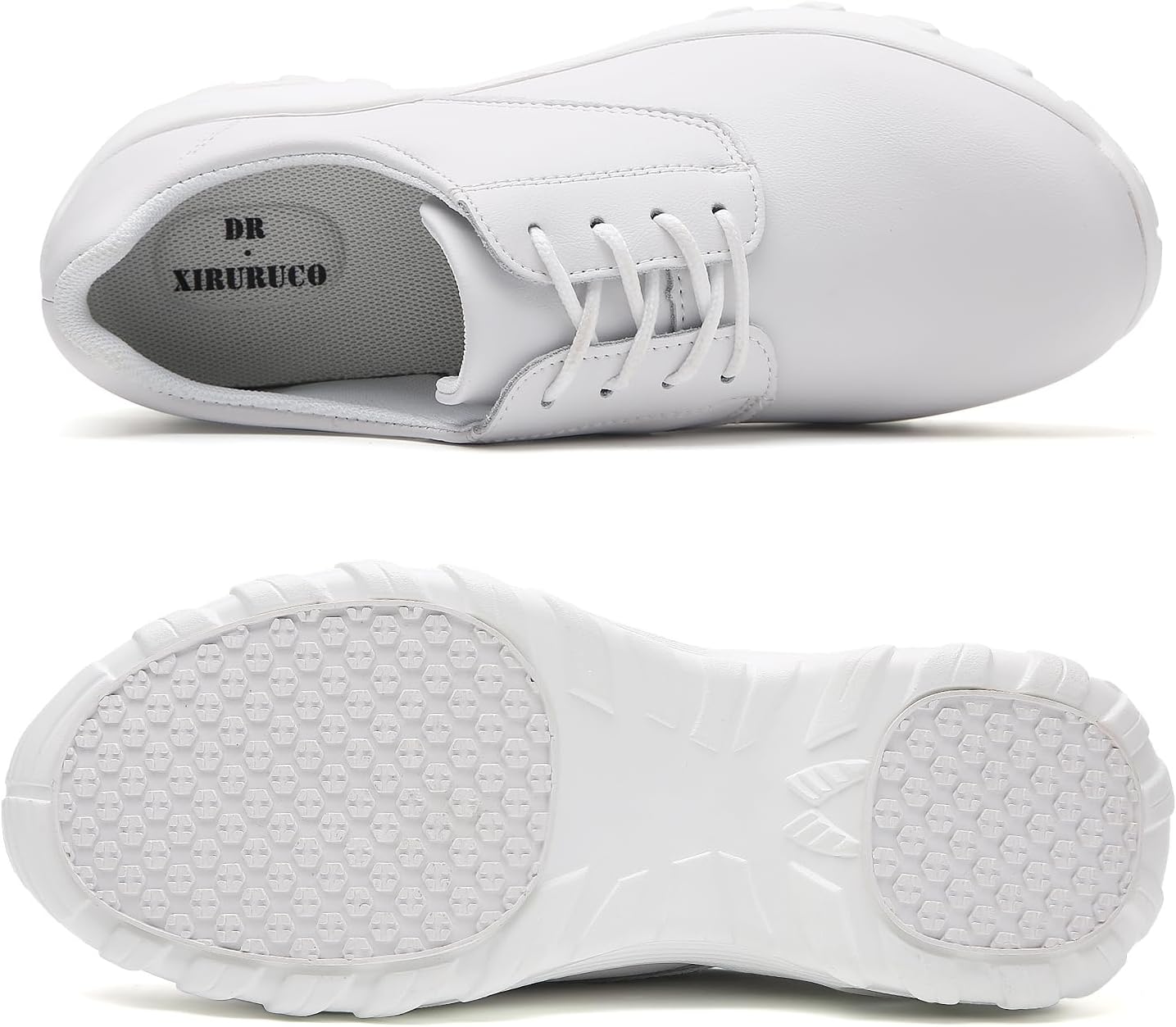 Womens Lightweight Nursing Shoes Slip Resistant Faux Leather Lace Up Comfortable Oxford Work Shoes - Image 6