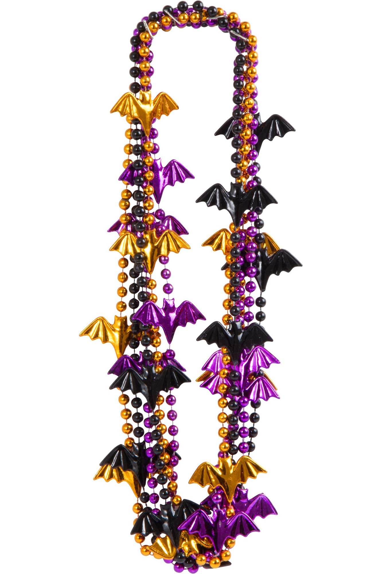 XuoAz 12PCS Halloween-Necklaces-Bulk Bat-Bead Shaped Necklace Purple-Black-Orange Necklace for Adults Halloween Party Favors Accessories