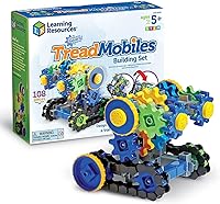 Learning Resources Gears! Gears! Gears! Treadmobiles 108-Pc STEM Building Set - Tank Treads, Robots & Machines for Kids Ages 5+