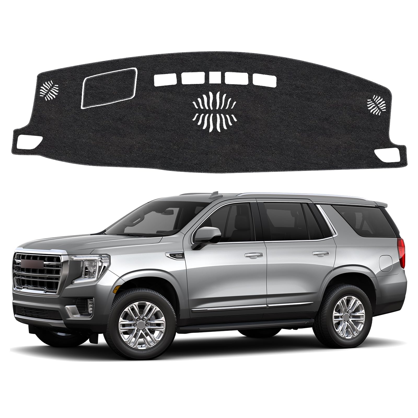 Dash Cover Mat Compatible with Chevrolet Suburban/Tahoe and Fit for GMC Yukon 2021-2024 Dashboard Cover Mat Interior Accessories(Not for GMC Yukon Denali)