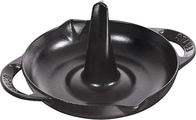 STAUB Cast Iron Vertical Roaster, Enamel, Black, 24 cm