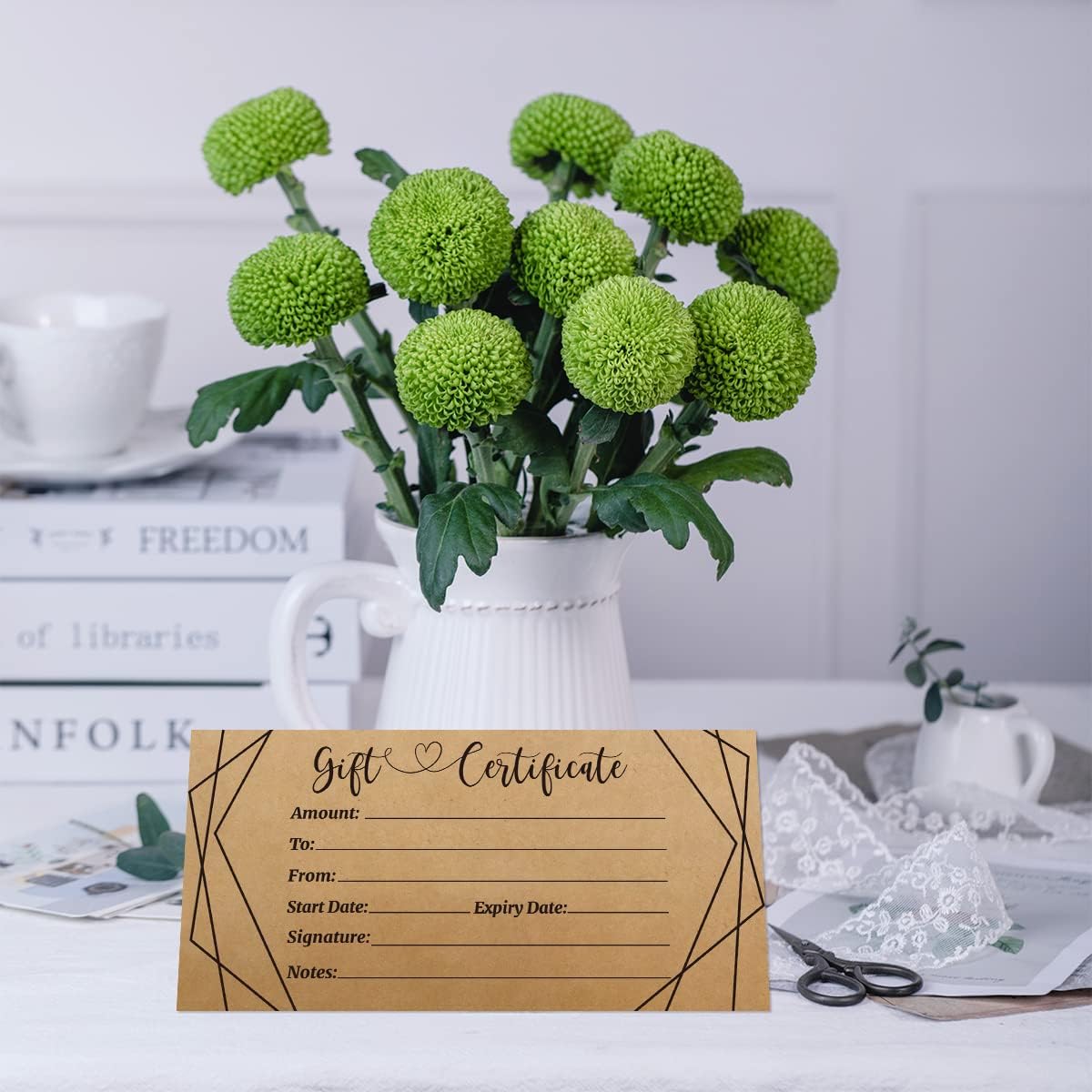 ceiba tree Kraft Blank Gift Certificates for Business 30 Pcs Black Foil Certificate Cards with Envelopes for Salon Restaurants Spa Birthday - Image 6