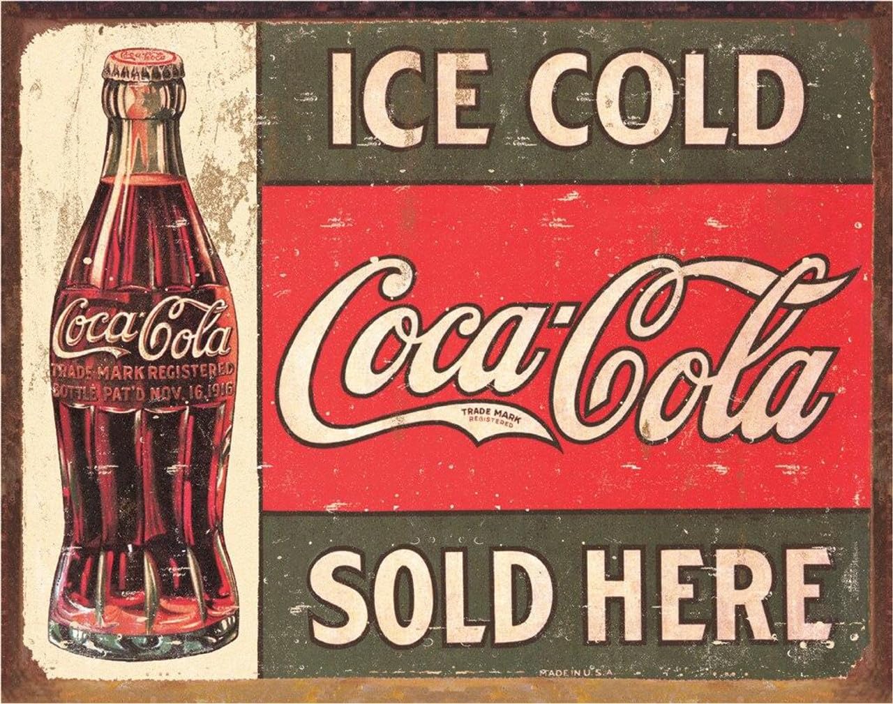 Amazon.com: Desperate Enterprises Coca Cola 1916 Ice Cold Coke Tin