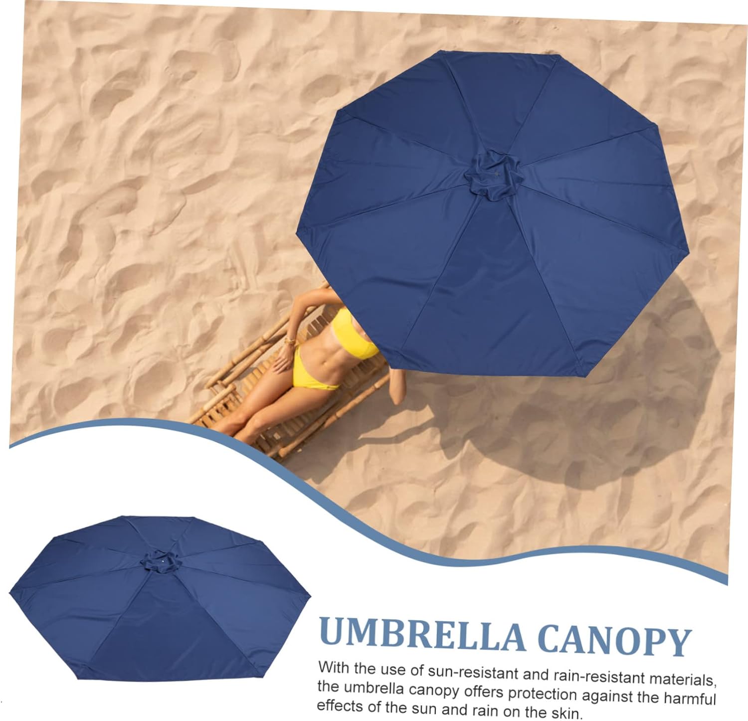 Replaceable Garden Patio Umbrella Canopy Outdoor Shade Cover for Umbrella Easy Install Versatile Use for Patios Cafes and Beach Events