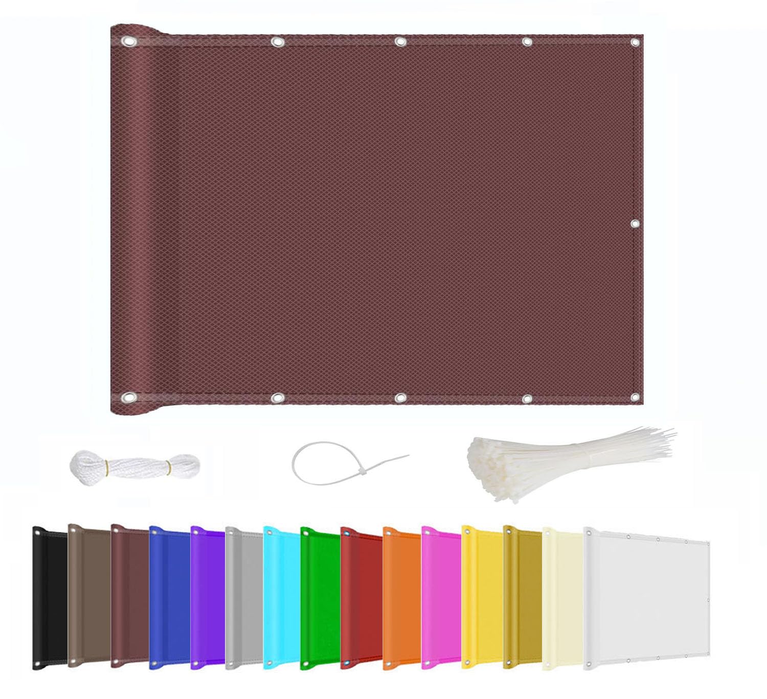 Kebinmaoyi Balcony Privacy Screen PVC UV-Anti Waterproof Multiple Colors for Garden Backyard Deck Patio Fence Porch Wine Red,0.9x8m(3ft x26.2ft)