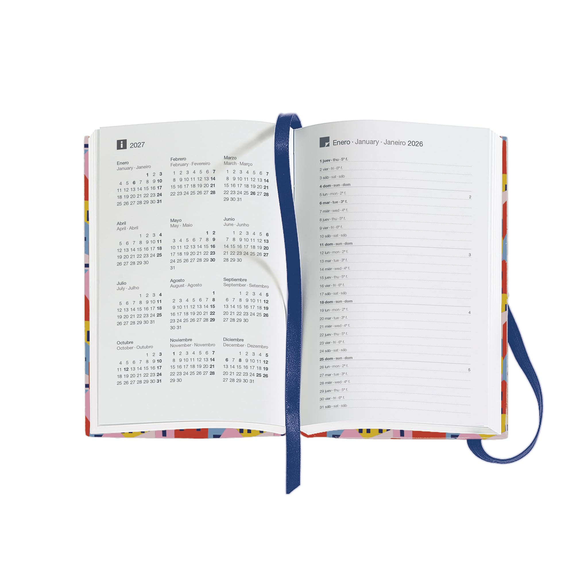 Miquelrius ES-EN-PT Agenda 2026, weekoverzicht, navulbaar, weekplanner