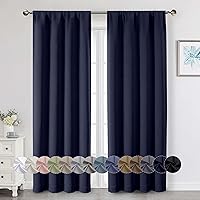 Vista 187 de Cortinas opacas para dormitorio, sala de estar, juego de 2 paneles de 54 pulgadas de largo, cortinas de oscurecimiento de habitación con aislamiento