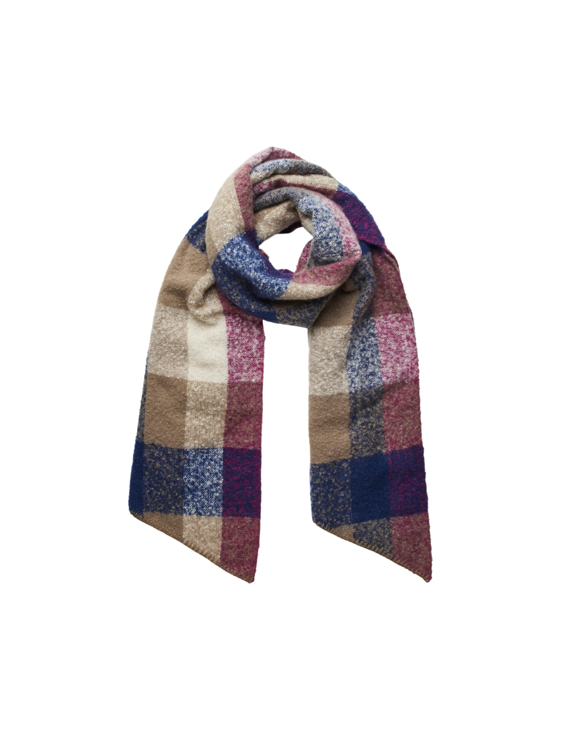 PIECES Pcpyron Women's Checked Long Scarf Noos BC Scarf, festival fuchsia, One size