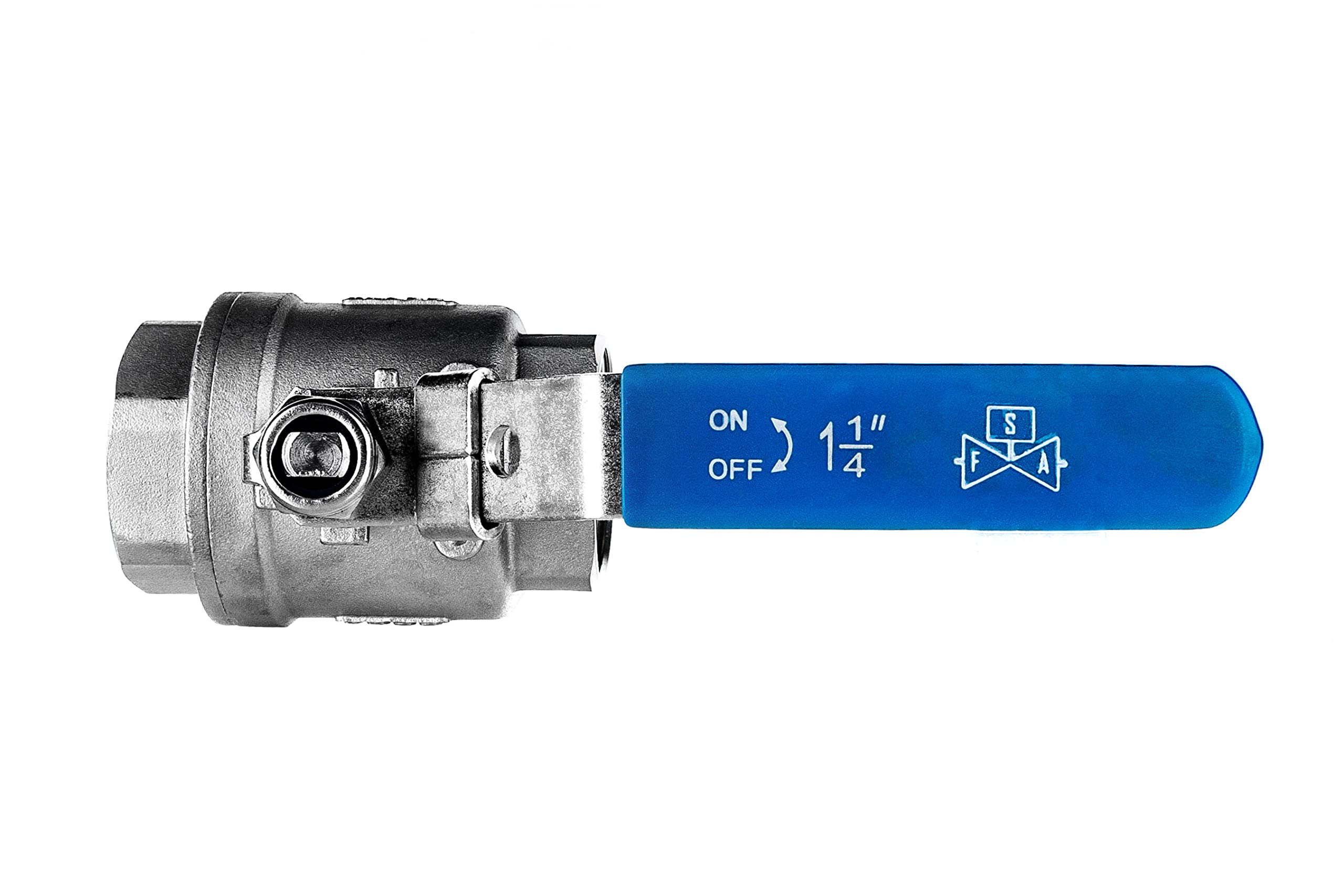 FSA Valvola a sfera in acciaio inox 316 da 1 1/4" a 2 pezzi 2-vie