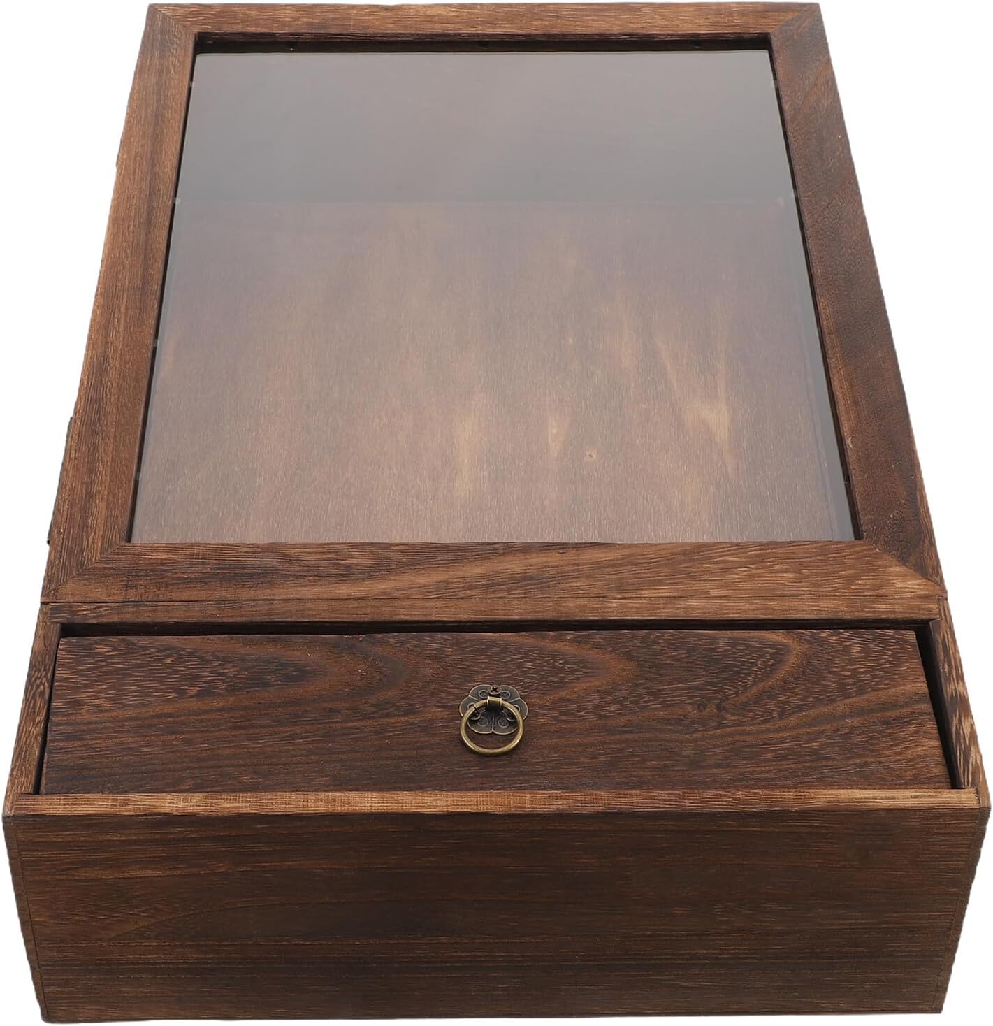 Wooden Butterfly Specimen Display Box with Shadow Frame, Wall-Mounted Dried Flower and Insect Storage Case, Carbon Color Hollow Design for Home Decoration