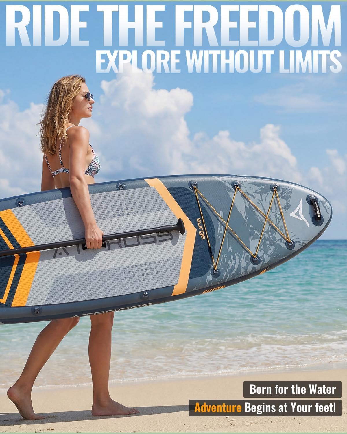 11'6"x35" Inflatable Paddle Board, 450lbs Extra Wide Stand Up Paddleboard for Adults with Premium SUP Accessories Kit & Backpack, Blow Up Kayak Non-Slip Stable Deck Boat for Yoga Fishing Surf
