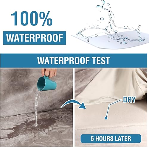 Miniatura 3 de H.VERSAILTEX Protector de sofá 100% impermeable, terciopelo de alta calidad, con brazo izquierdo, para perros, 120 x 36 pulgadas, protector de