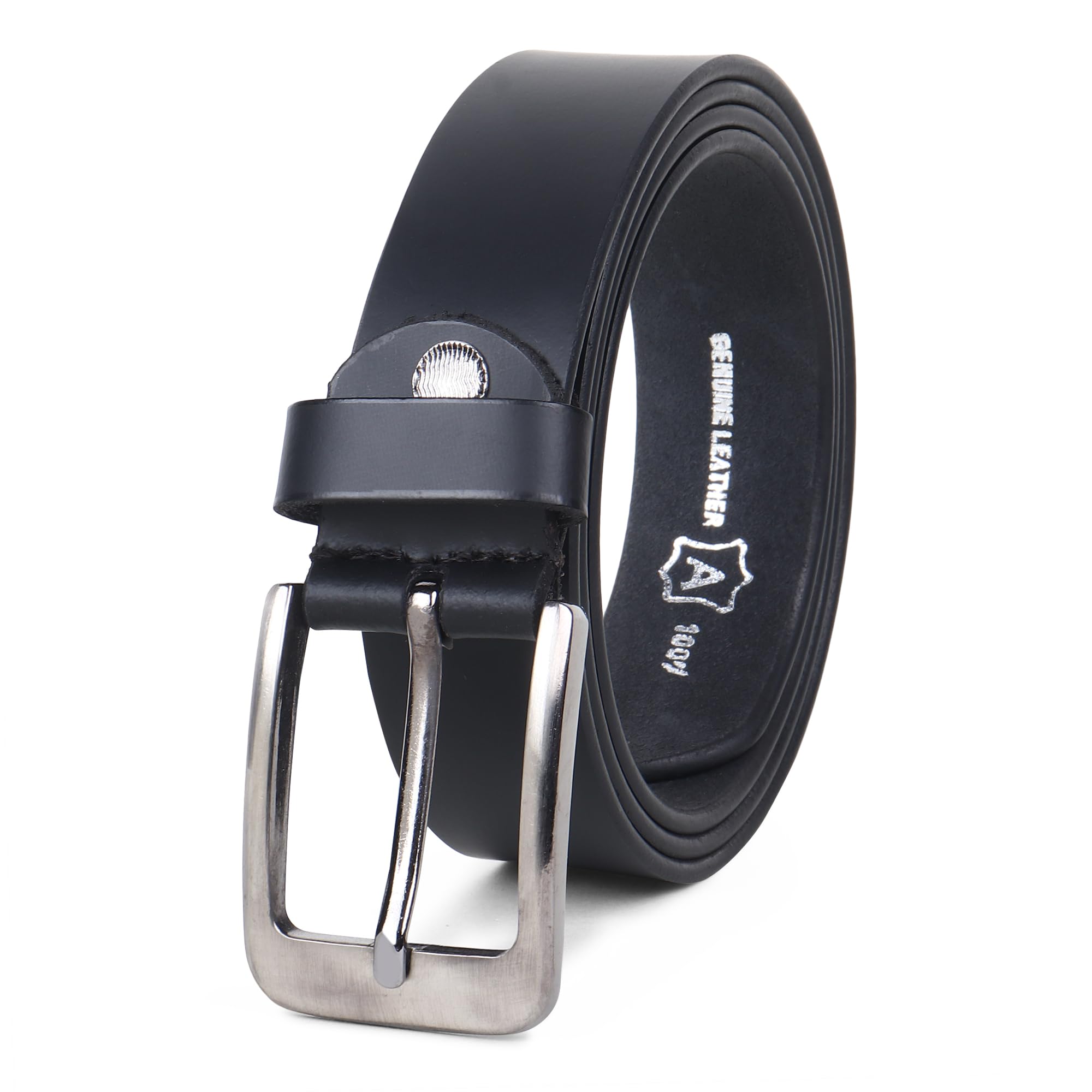 sunshopping Genuine Leather Belt for Men with Easier Adjustable Pin Point Buckle -Adjustable Size up to 48 Inches Waist - Perfect for Formal and Casual Wear - Elegant Gift Box Included-picture-35