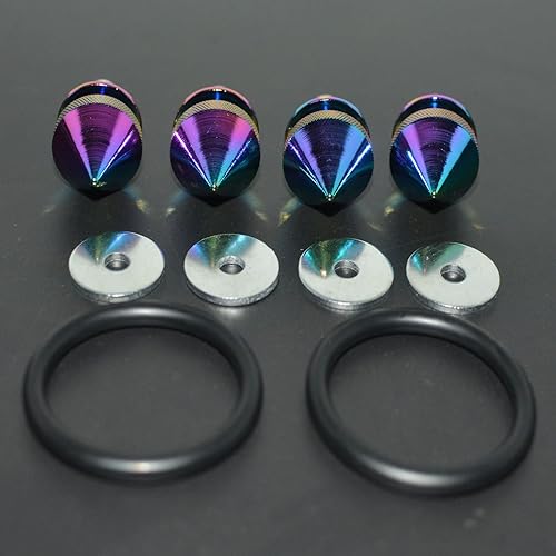Miniatura 2 de NEO Chrome JDM Spike Aluminio Quick Release Fasteners KIT FIT para parachoques y TRUN