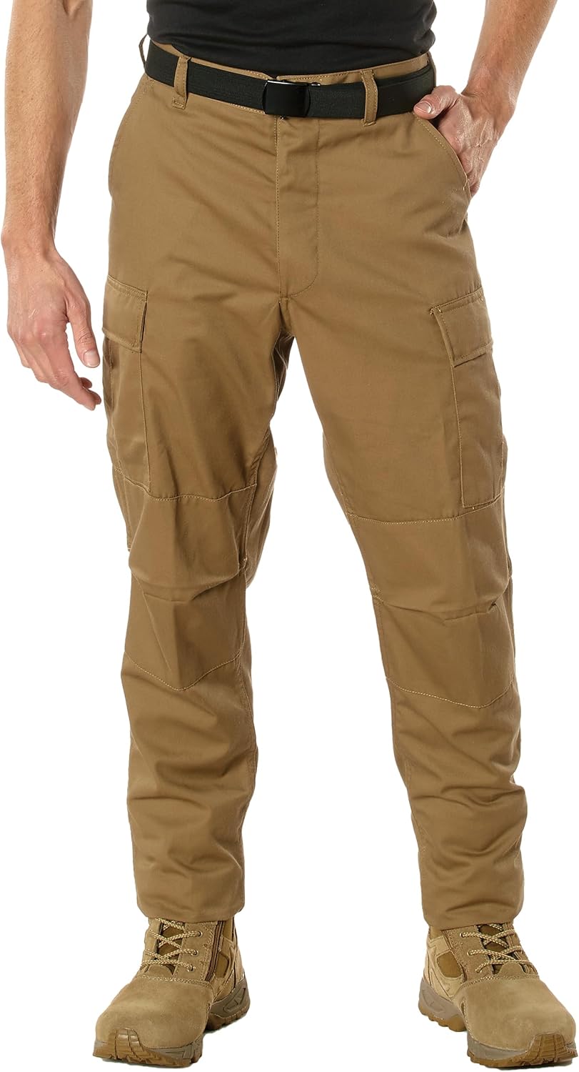 Rothco Relaxed Fit Zipper Fly Tactical BDU Pants – Cargo Hiking EDC Work Uniform