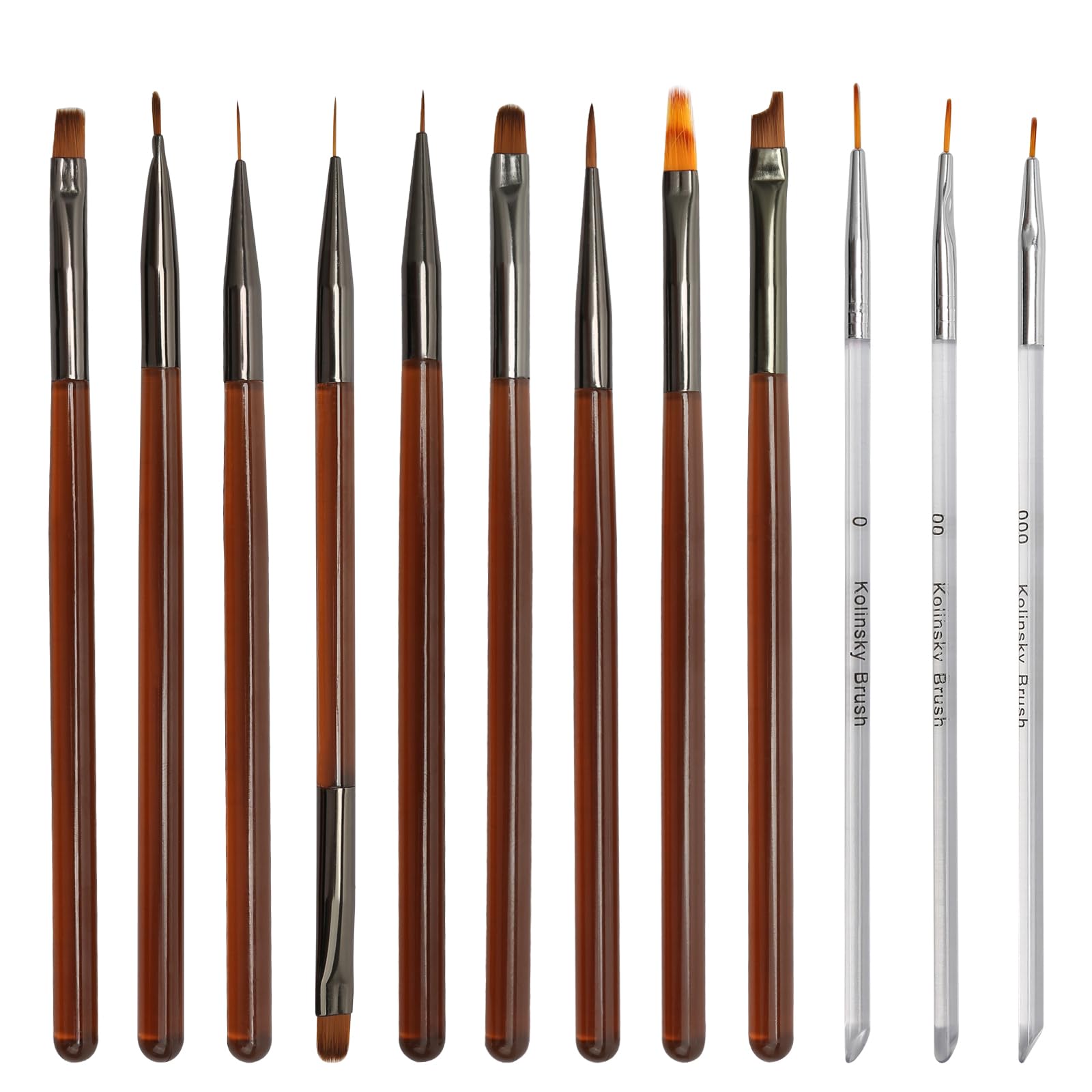 12 Pcs Nail Art Brushes, Acrylic Nail Design Brushes Professional