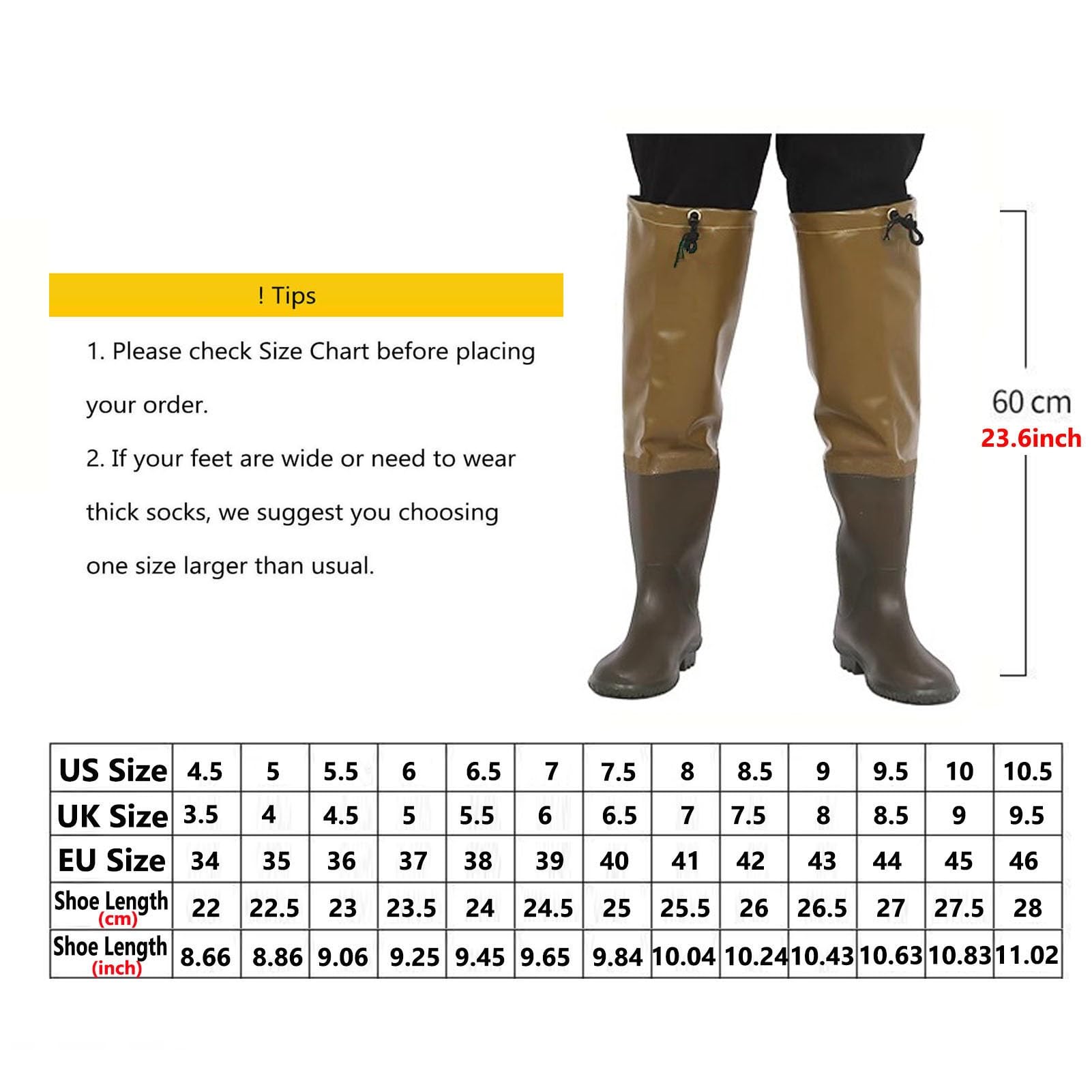 Wodery PVC do połowy uda, Spodnie wędkarskie z PVC Bootfoot Hip Waders dla mężczyzn i kobiet, ogrodnicze, wielokolorowe, różne rozmiary w Wielkiej Brytanii