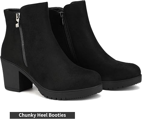 DREAM PAIRS Women's Chunky Heel Platform Ankle Boots