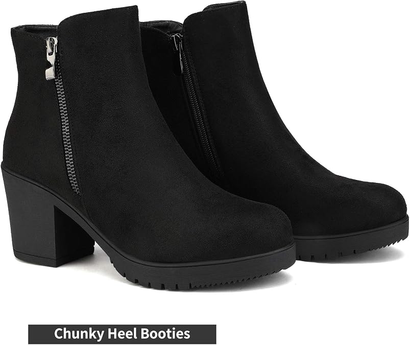 DREAM PAIRS Women's Chunky Heel Platform Ankle Boots