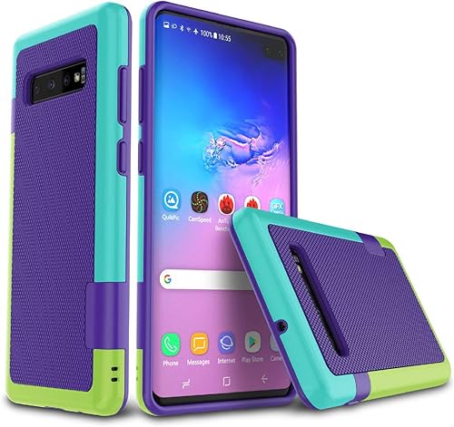 Jeylly Funda para Galaxy S10 Plus, para Galaxy S10 Plus Linda, ultra delgada de 3 colores híbrida de impacto de cuerpo completo, resistente,