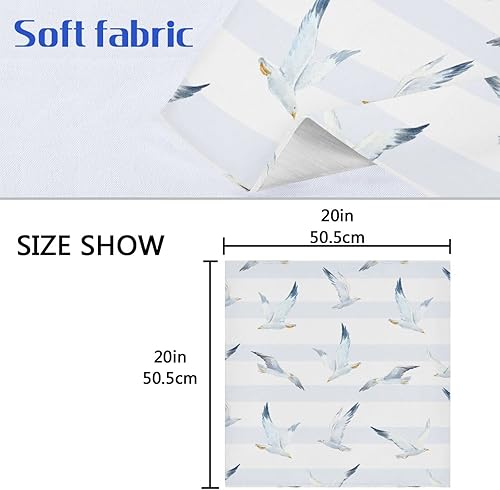 Miniatura 3 de Burbuja Juego de 6 servilletas de tela a rayas de gaviota, 20 x 20 pulgadas, lavables, decorativas, para cenas familiares, bodas, fiestas, granja