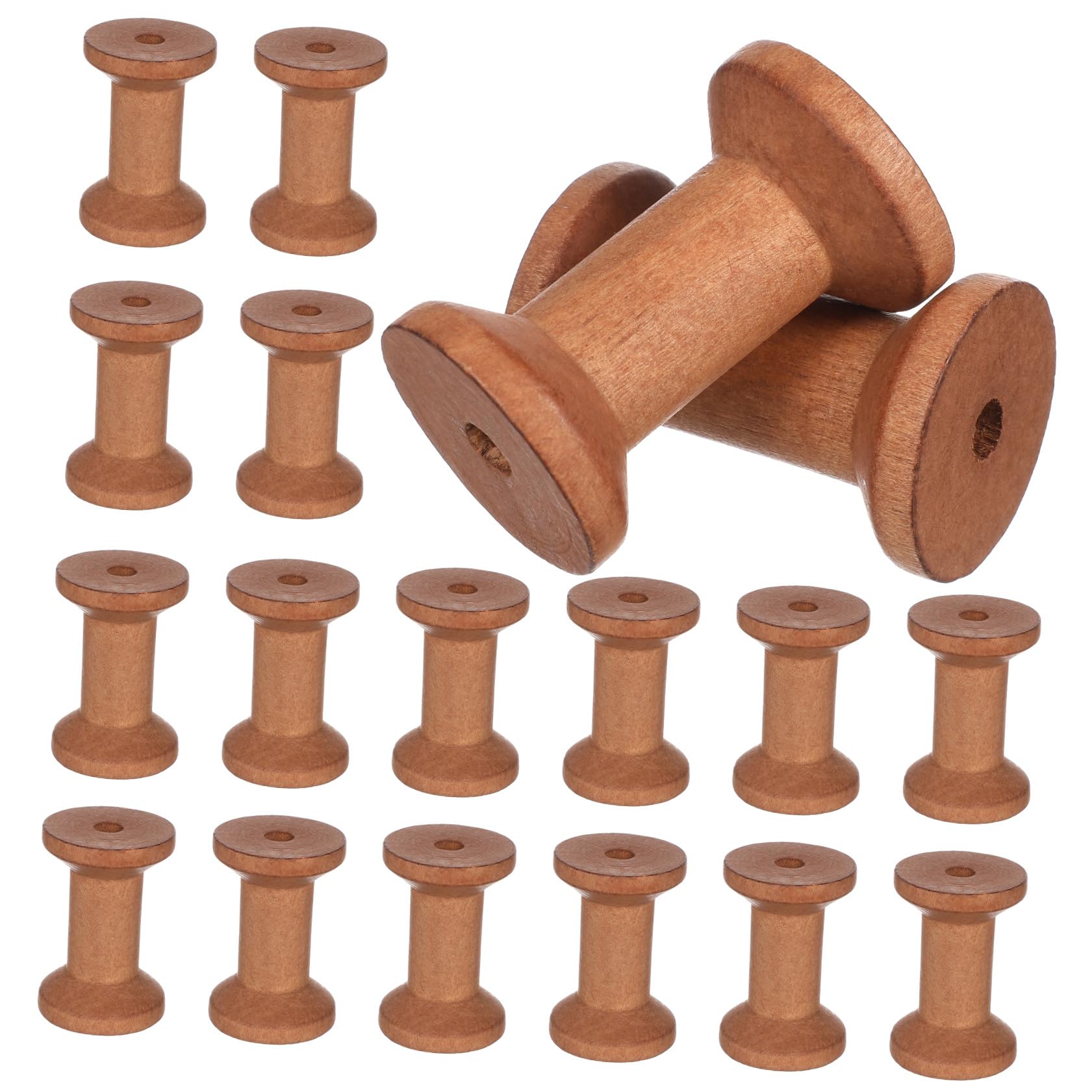 NUOBESTY Lot De 5 Bobines De Fil en Bois Faites À La Main Porte-Fil pour Fournitures De Couture Lisses 20 Pièces X 5