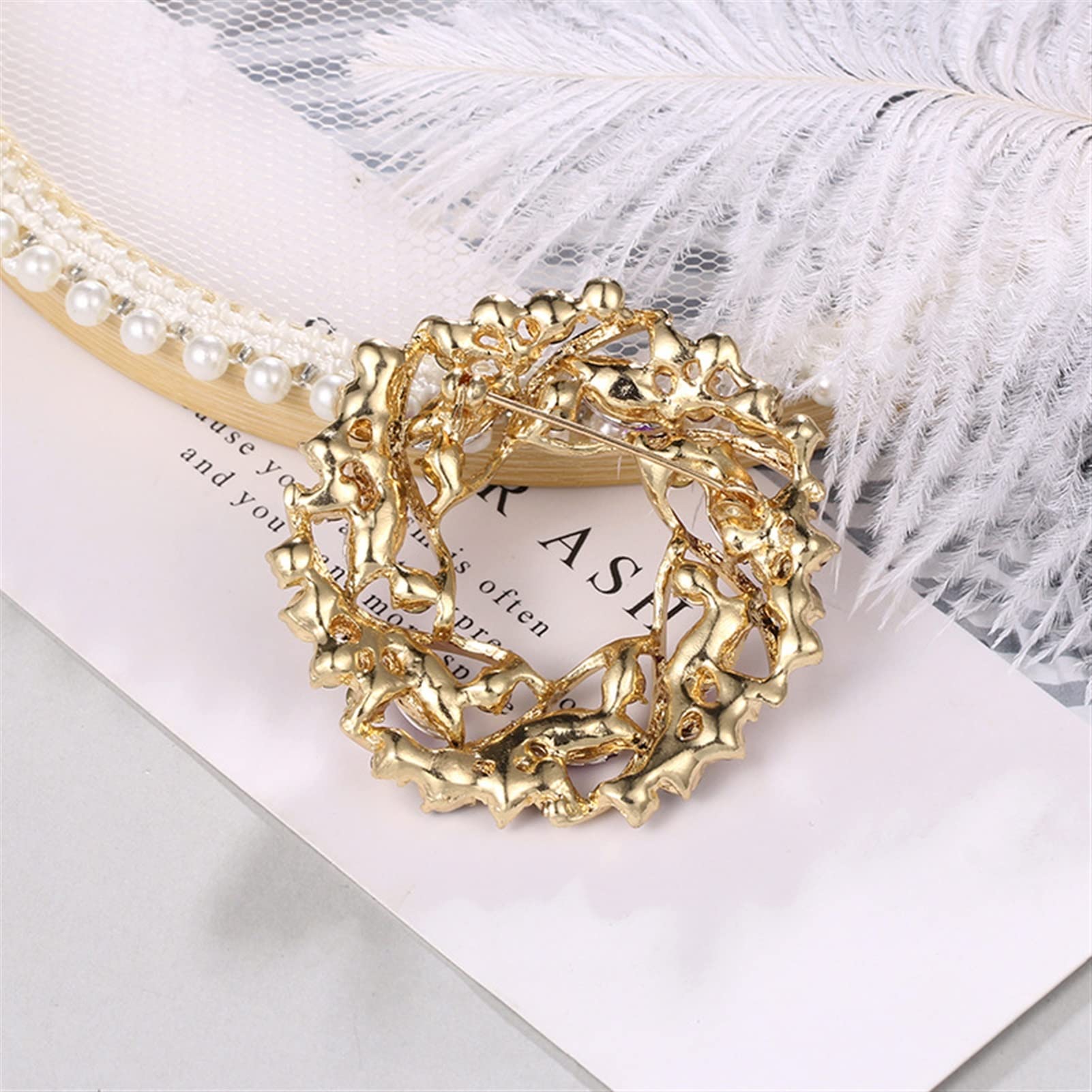 Broches para Mujer, broches de Flores con Diamantes de imitación para Mujer, broches de circonita cúbica para Mujer, broches para Chaquetas Tipo cárdigan, broches de Moda (Negro y