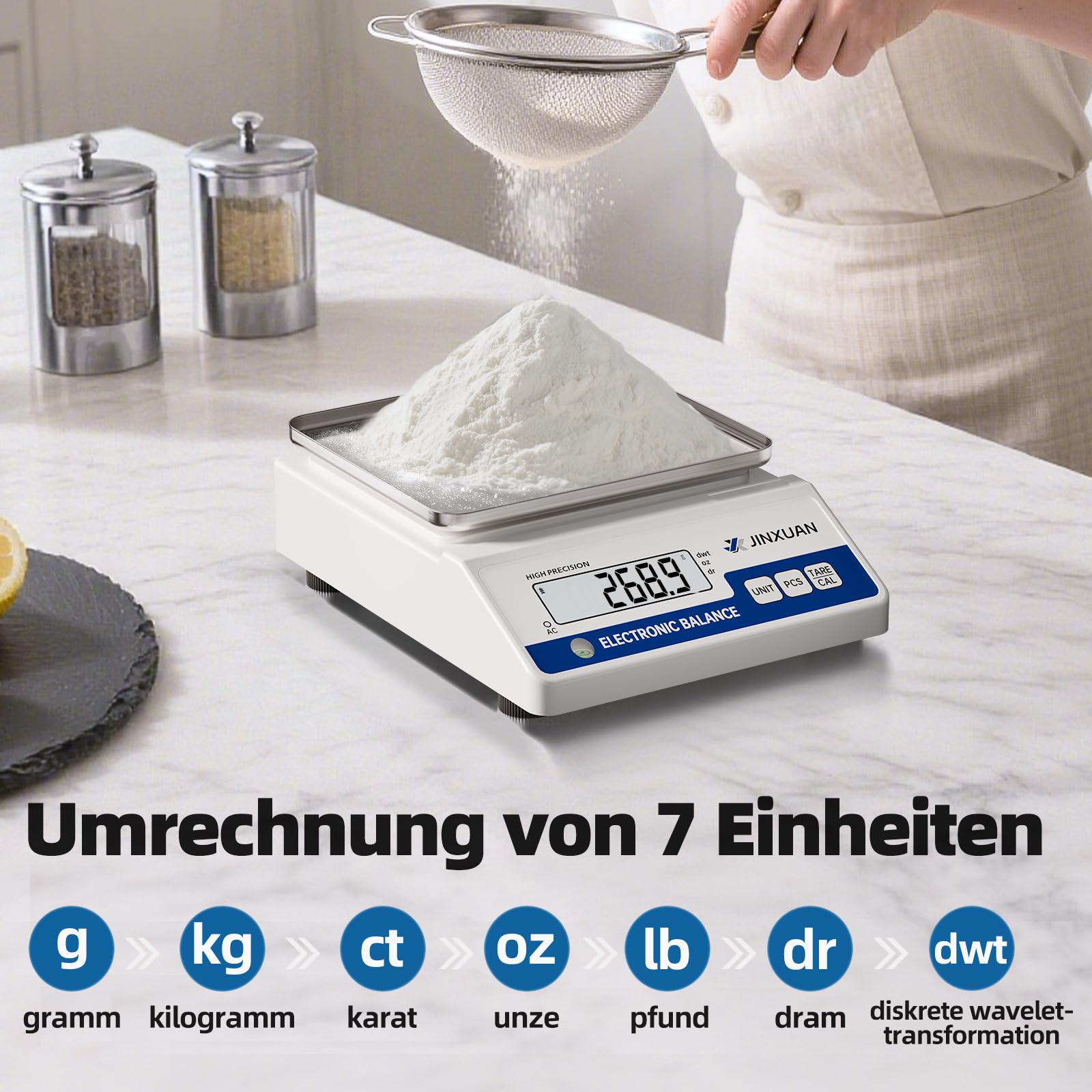 Laborwaage 6000g x 0.01g Analysewaagen Grammwaage Präzisionswaage Schmuckwaage Digitalwaage mit einer Genauigkeit von 0,01 Gramm