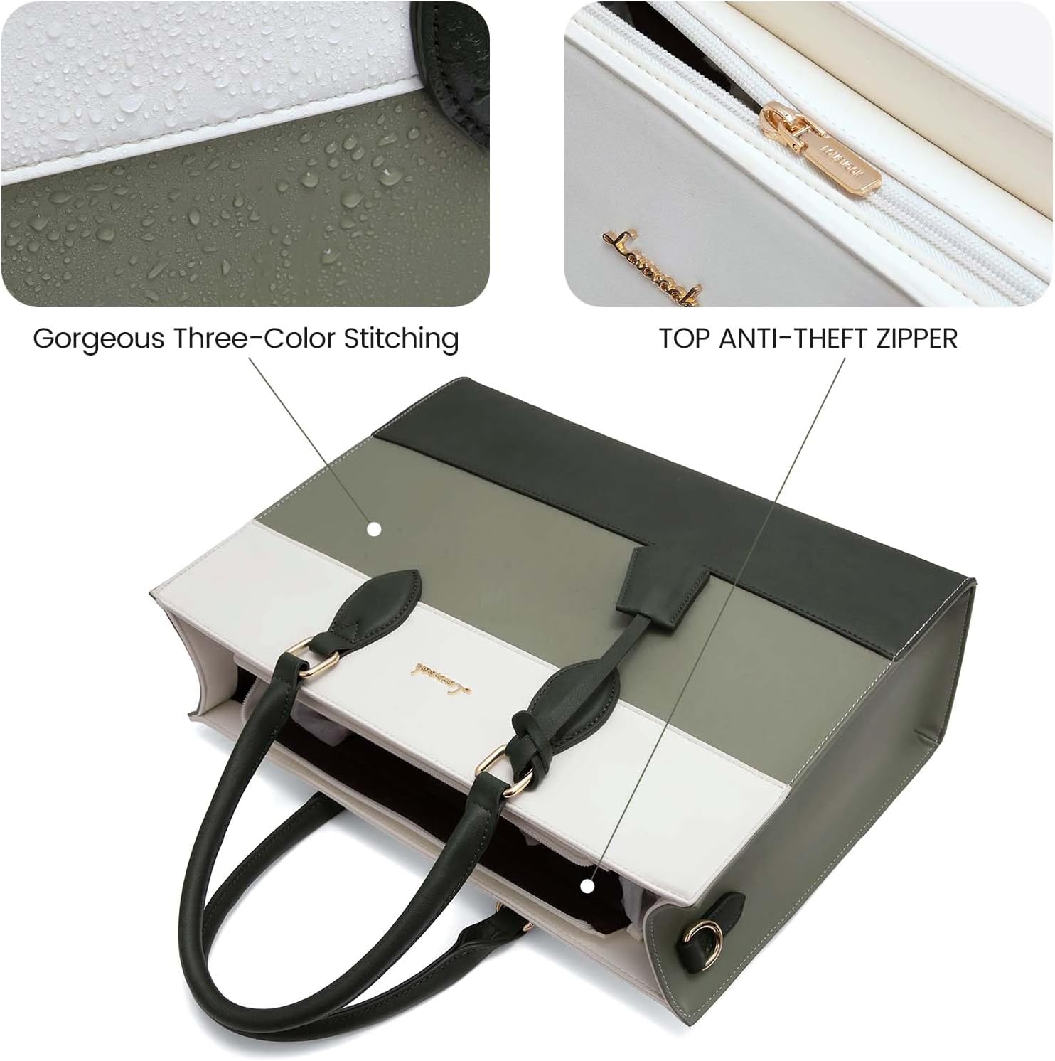 LOVEVOOK Laptop Tote Bag for Women, Work Totes Business Office Computer Briefcase with Clutch Purse - Image 7