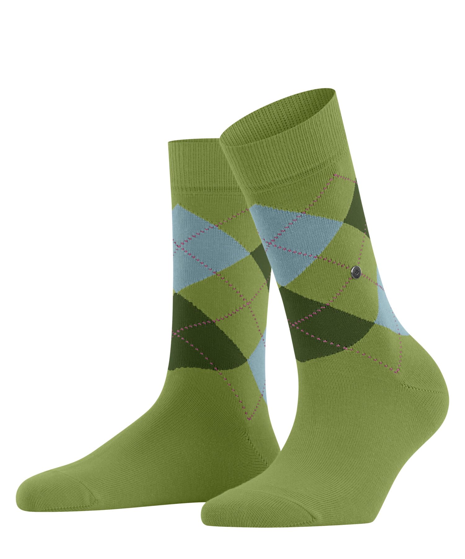 Burlington Women's Queen W So Cotton Patterned 1 Pair Socks, Green Bamboo 7650-O, 3.5-7