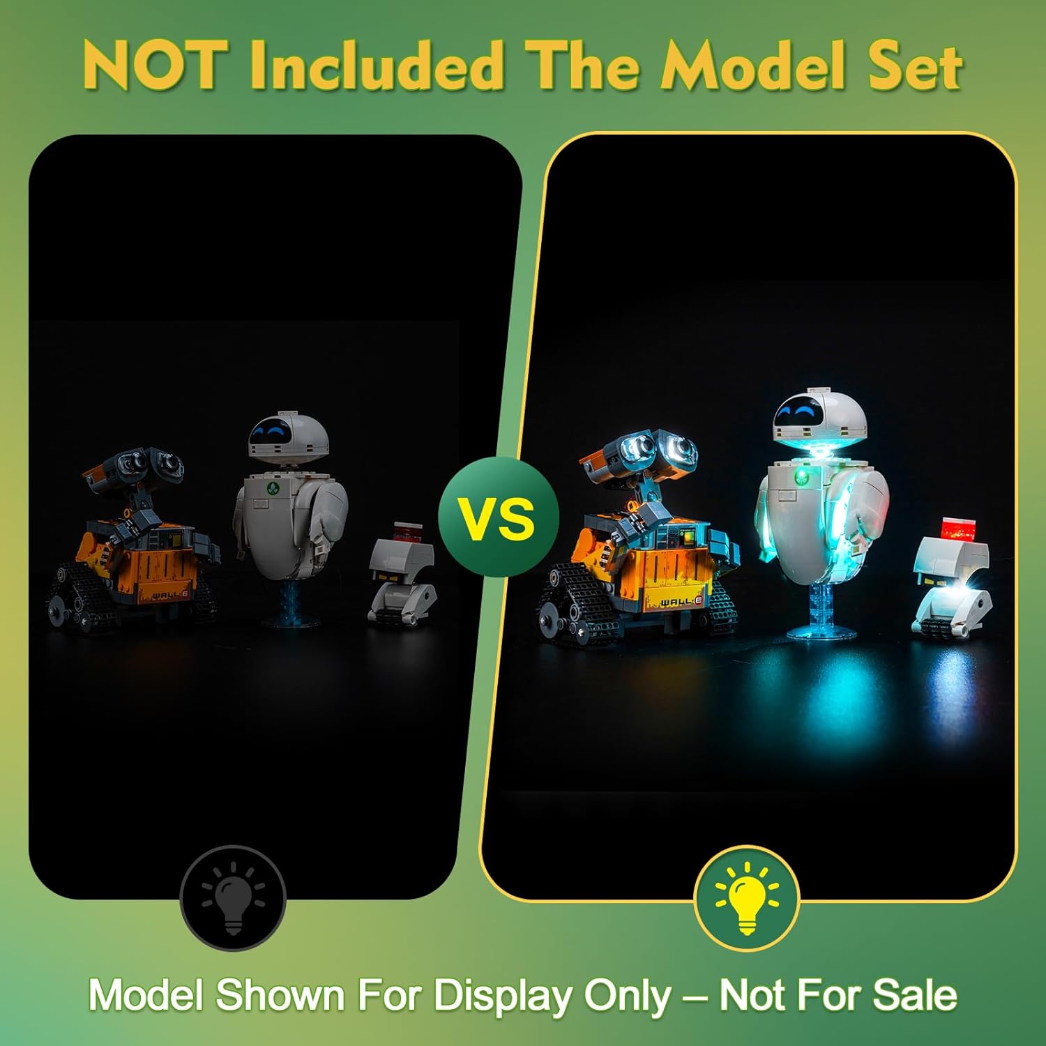 LocoLee Light kit Compatible with Lego 43279 Wall-E and EVE - No Model Only Light, LED Lighting Accessories Compatible with Lego Disney Pixar Walle, Not Include Model