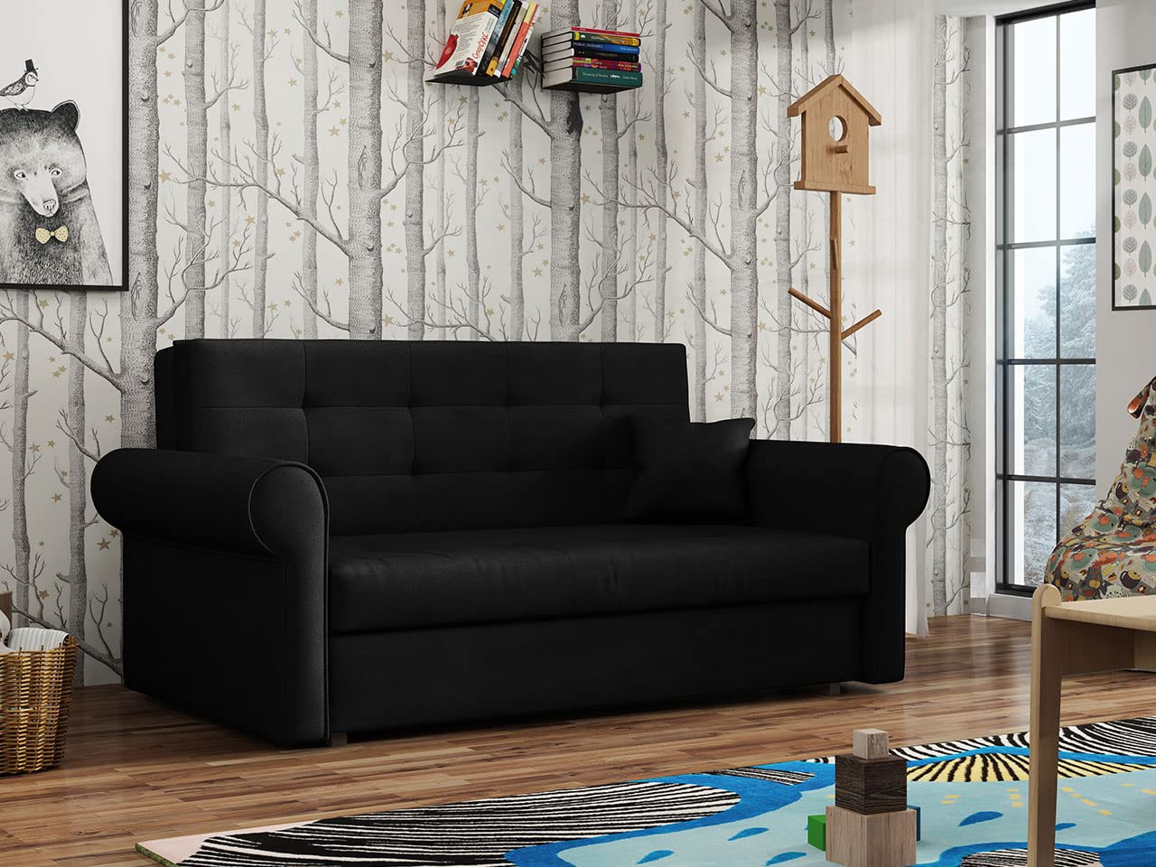 Mirjan24 Schlafsofa Viva Silver III mit Bettkasten, Bettsofa mit abgerundete Armlehnen, 3 Sitzer Polstersofa mit Schlaffunktion, Sofagarnitur inkl. Kissen, Sofa, Wohnlandschaft (Kronos 07)