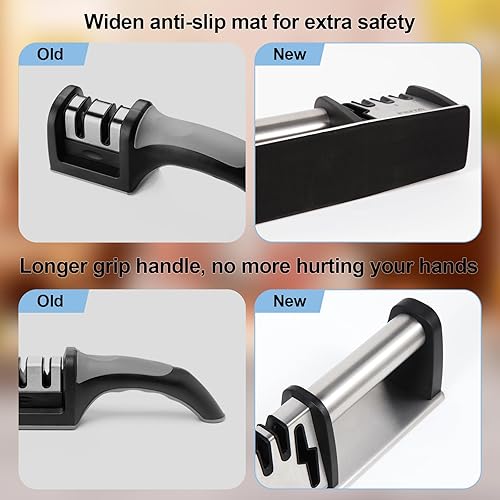 Miniatura 4 de FEITA - Herramienta afiladora de cuchillos 4 en 1, herramientas de afilado de cuchillos y tijeras, los mejores accesorios de cocina de acero