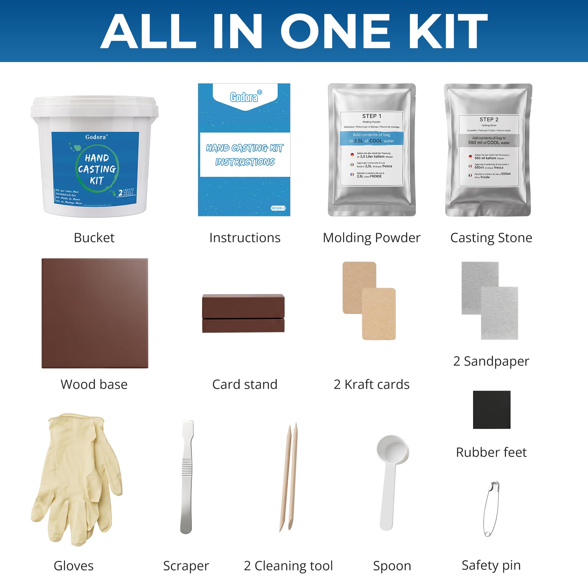 Coppia di kit per colata a mano | Kit di stampaggio a mano per coppie per attività natalizie, kit di stampaggio base e supporto, regali per coppie, matrimoni, amici, kit di fusione a mano