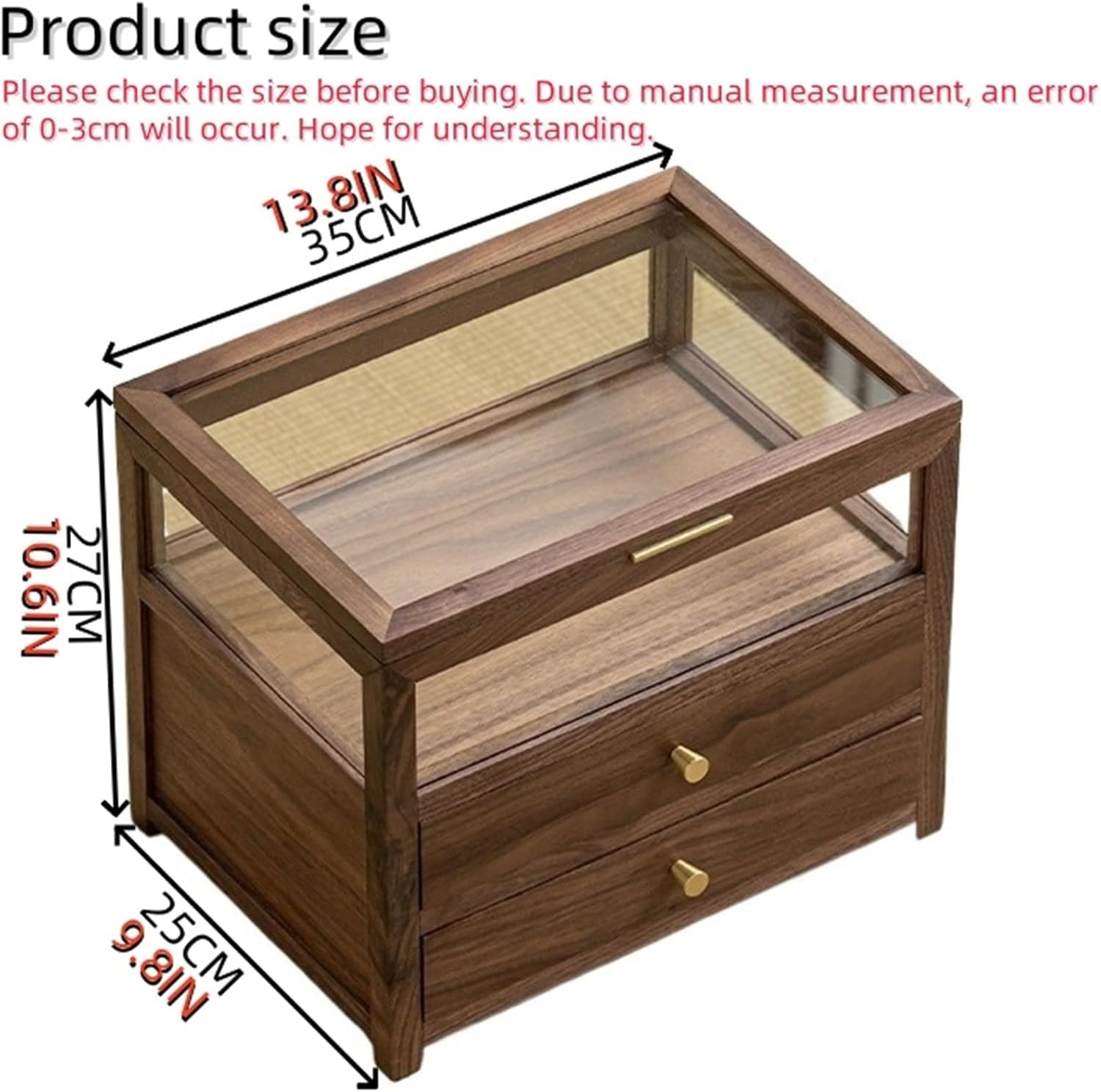 Aufbewahrungsbox Für Teeservice Aus Holz Mit Deckel – Elegante Vitrine Und Schmuckaufbewahrung Für Küche, Schrank Und Sammlung Teeliebhaber One Color Double-Layer