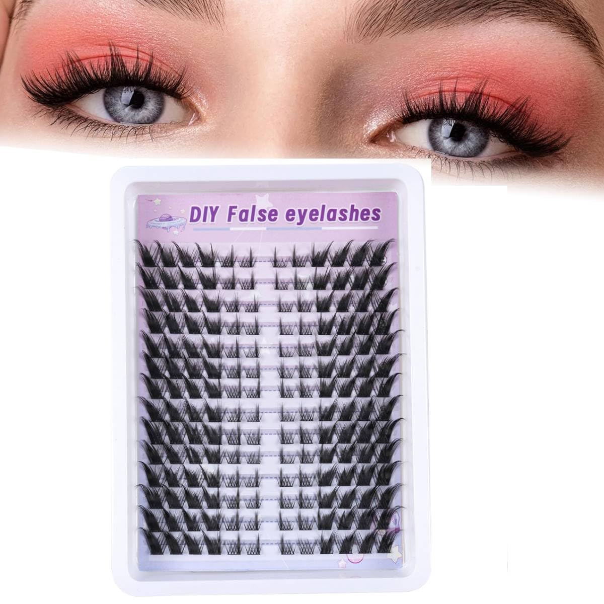 MAYCREATE® Generic Cat Eyelash Clusters varied length individual eyelash clusters fluffy winged eyelashes false eyelashes non-sticky DIY cat party makeup set for customizable styling creative effects-picture-32